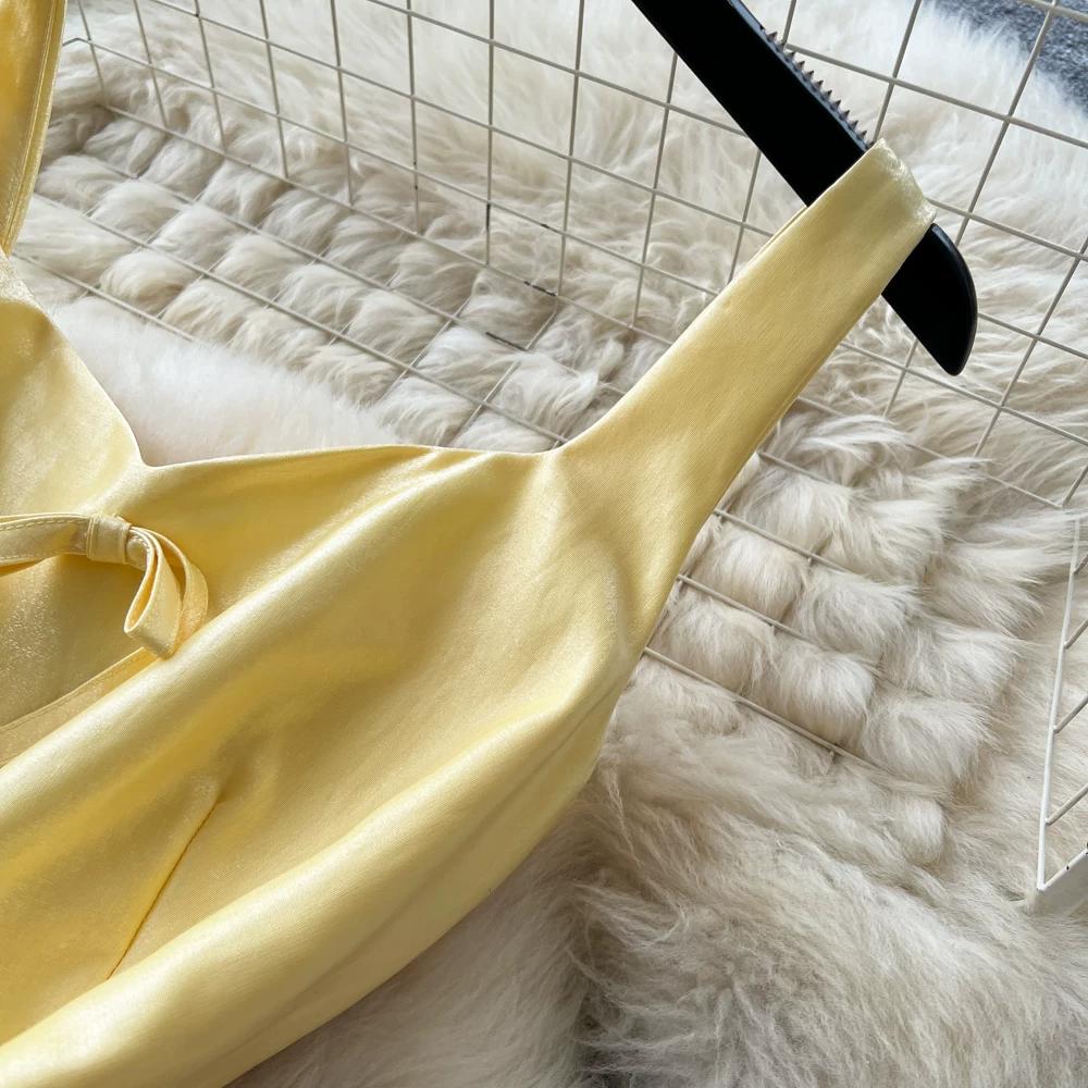 Women's Elegant White Satin Long Dresses Wedding Guest Cocktail Evening Party Dress Square Neck Sleeveless Slim Long Dress