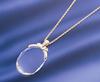 Hogdseirrs Crystal Magnifying Glass Pendant Necklace (Gold)