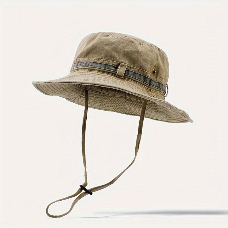 1 ks Sluneční klobouk Boonie Klobouk Washed Bucket Hat Skládací Outdoorový Klobouk na Rybaření Lov s Popruhem Nastavitelný Podbradní Pásek pro Muže a Ženy