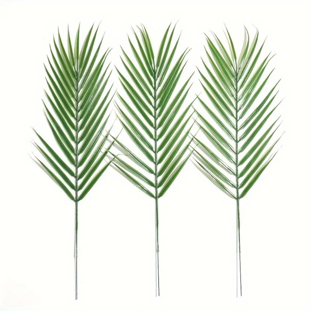 5pcs Large Fake Tropical Palm Leaves Plastic Large Palm Leaves Hawaiian Party