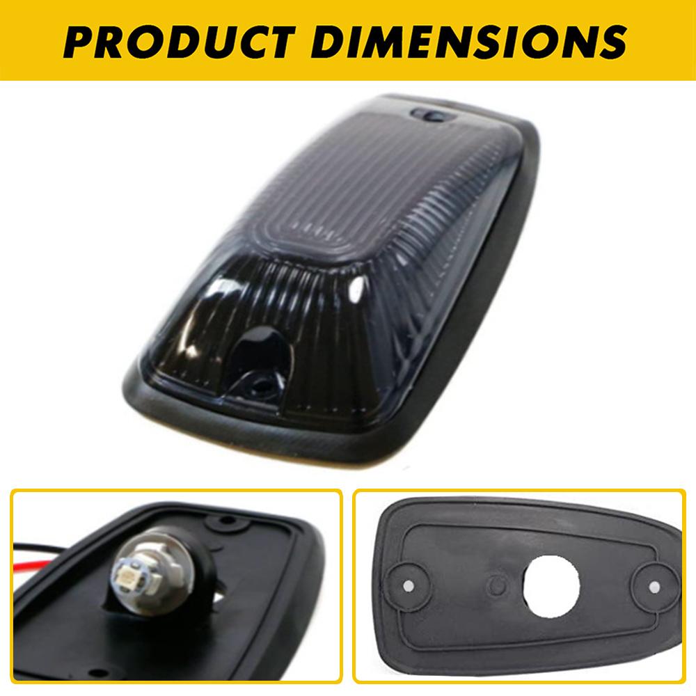 5PCS Cab Roof Marker Lights Amber Top Clearance Running Lights T10 Bulb For Chevy GMC C/K 1500-3500 1988-2002 Pickup Trucks SUV