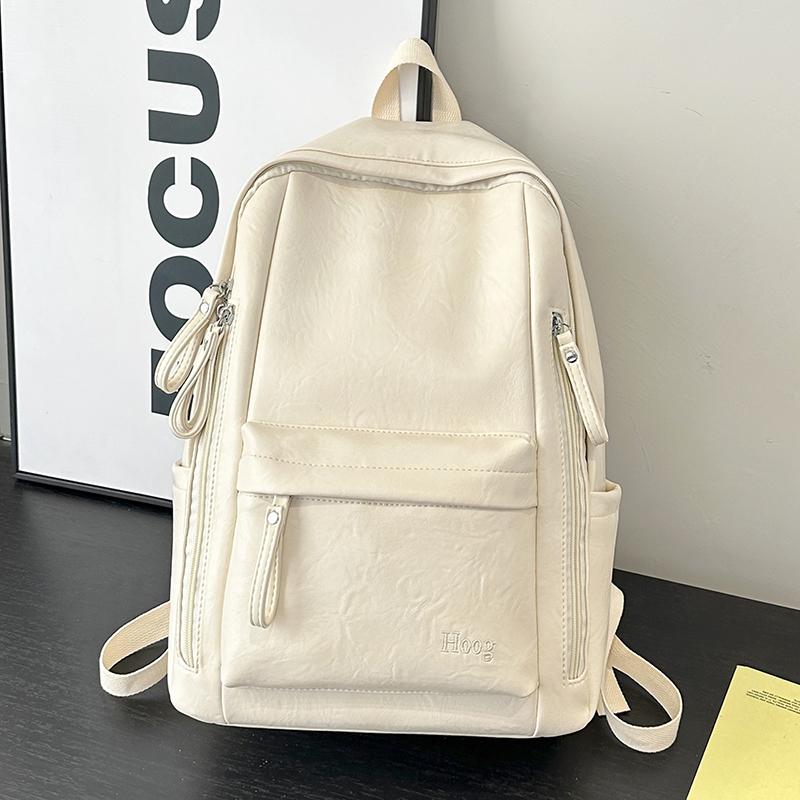 Modny Plecak ze Skóry PU Minimalistyczny Styl Casualowy Plecak dla Kobiet Lekki z Idealny do Codziennej Pracy Szkoły i Streetwear Bez Wisiorka