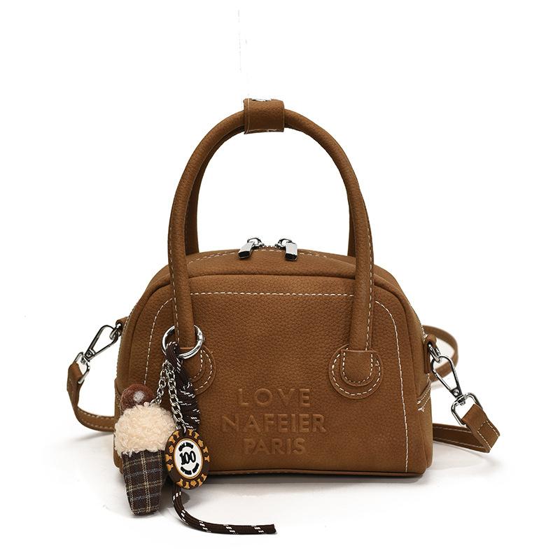 Wucifang Bags Kleine Tas Dames Nieuwe Mode Veelzijdige Schoudertas Casual Handtas no pendant bruin