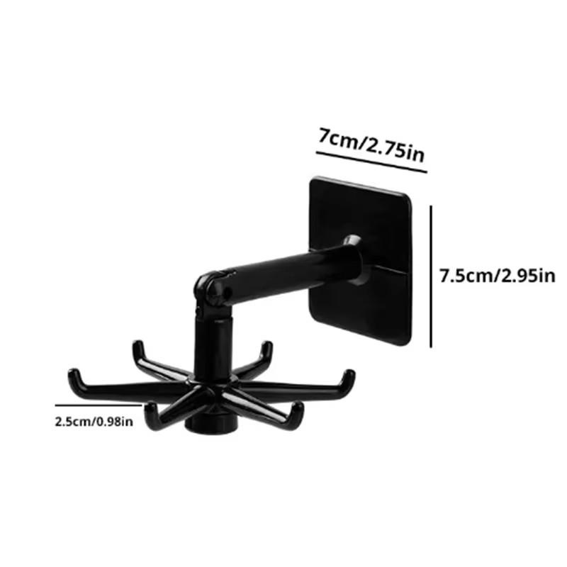 Kitchen Hook Multi-Purpose Hooks 7-claw 360 Degrees Rotated Rotatable Rack Spoon Hanger Utensils Storage Organize Accessories