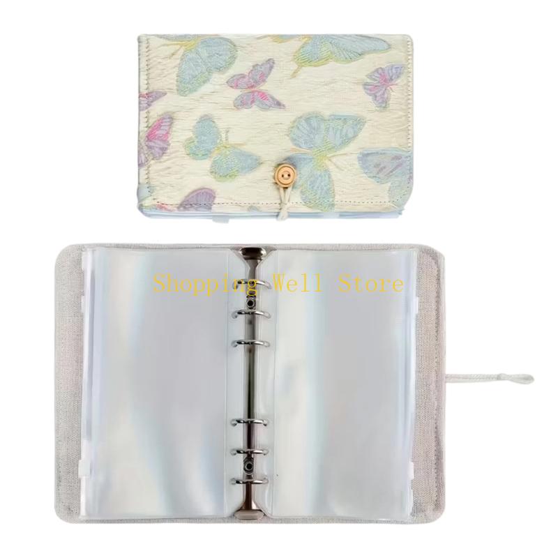 KX4B Circular Needle Organiser Bag with 12Pcs Removable Zippered PVC Binder Pocket Portable Knitting Needle Case For Sewing