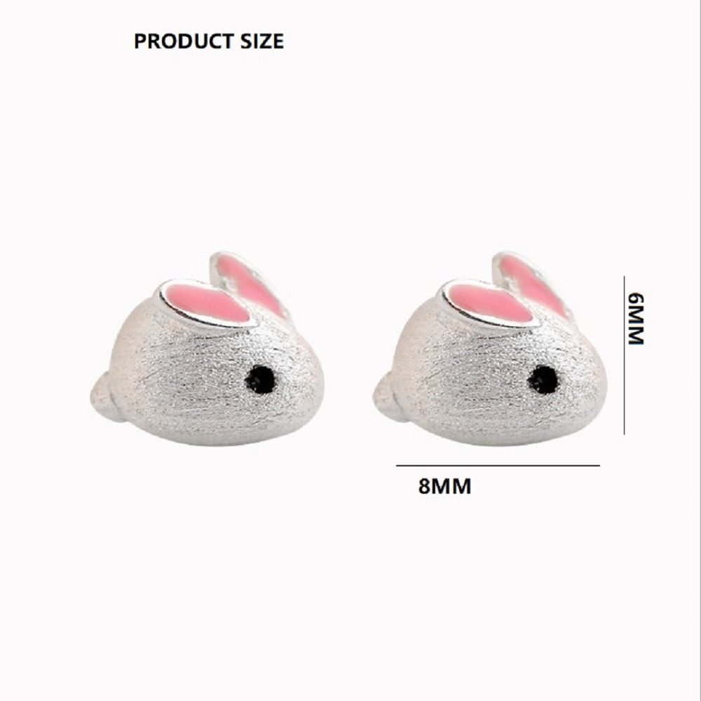 1Pair Alloy Sweet Silver Needle Stud Party Gift Little Rabbit Earrings Charming For Women Cute