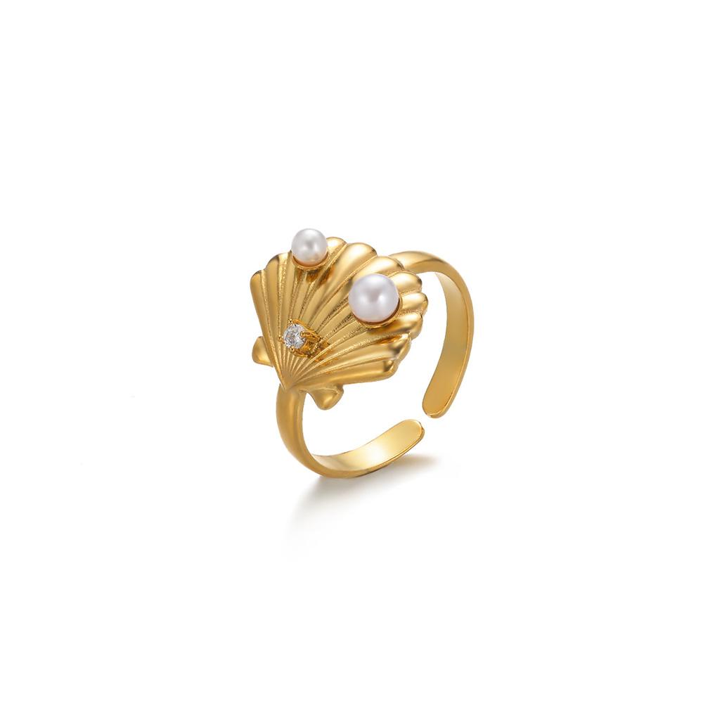 

Cute Ocean Jewelry Waterproof Turtles Anillos For Women Zircon Gold Color Shell Seahorse Rings Punk Vintage Ring Vintage Gift