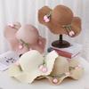 Beach Hat Wave Lace Trim Design Tulip Bow Decor Full Face Sun Protection Large Brim UV Blocking Summer Straw Hat