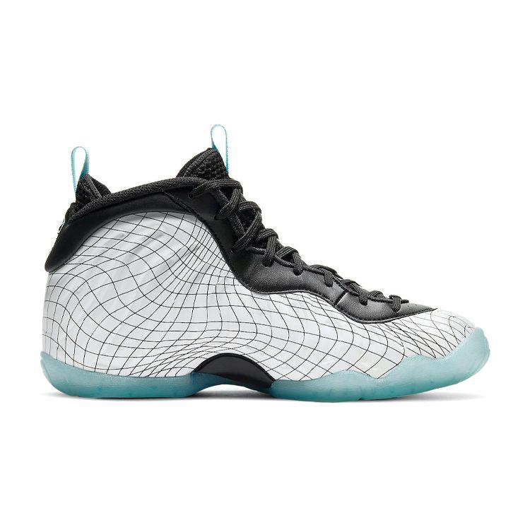 Nike Little Posite One GS Zniekształcona Siatka Buty Dziecięce Białe Czarne Platinum-Tint CW1596-005