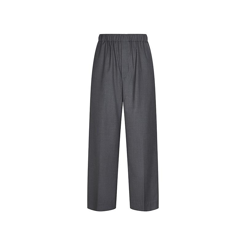 LESS 2025 Summer Straight-Leg Cropped Wool Commuter Pants