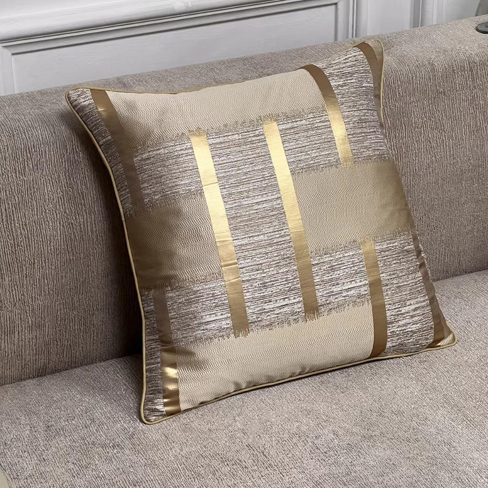 Geometric Weaving Patterns Silk Texture Throw Pillow Cover Zipper Closure Cushion Cover Sofa