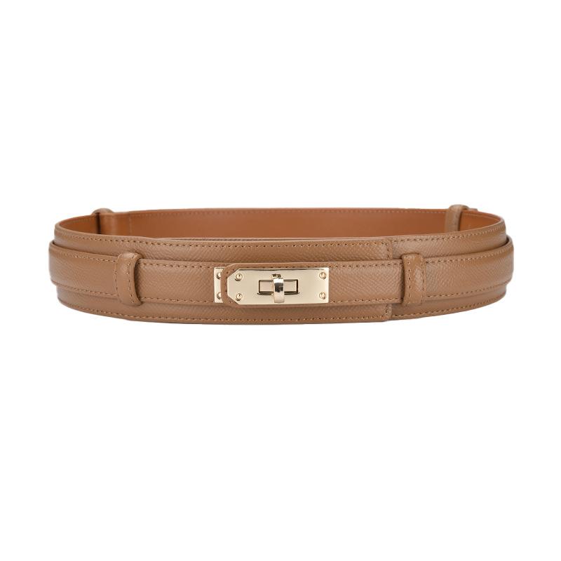New Women's Belt Locks and Decorative Stylish Waistband with Dress Waist-hugging Genuine Leather Belt Wide Waistband Belt