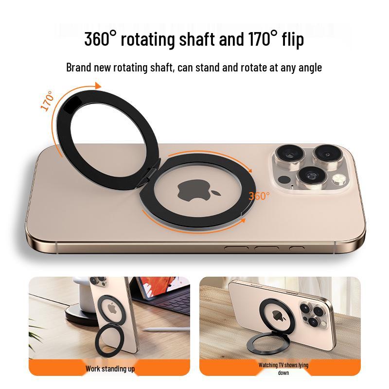 360° Magnetic Foldable Phone Ring Holder - Customizable & Retractable