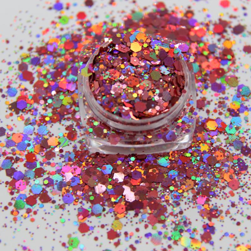 Holographic Cosmetic Christmas Decorations Chunky Glitter Nail Iridescent Flakes Sparkles Face Body Hair Nail Glitter Sequins