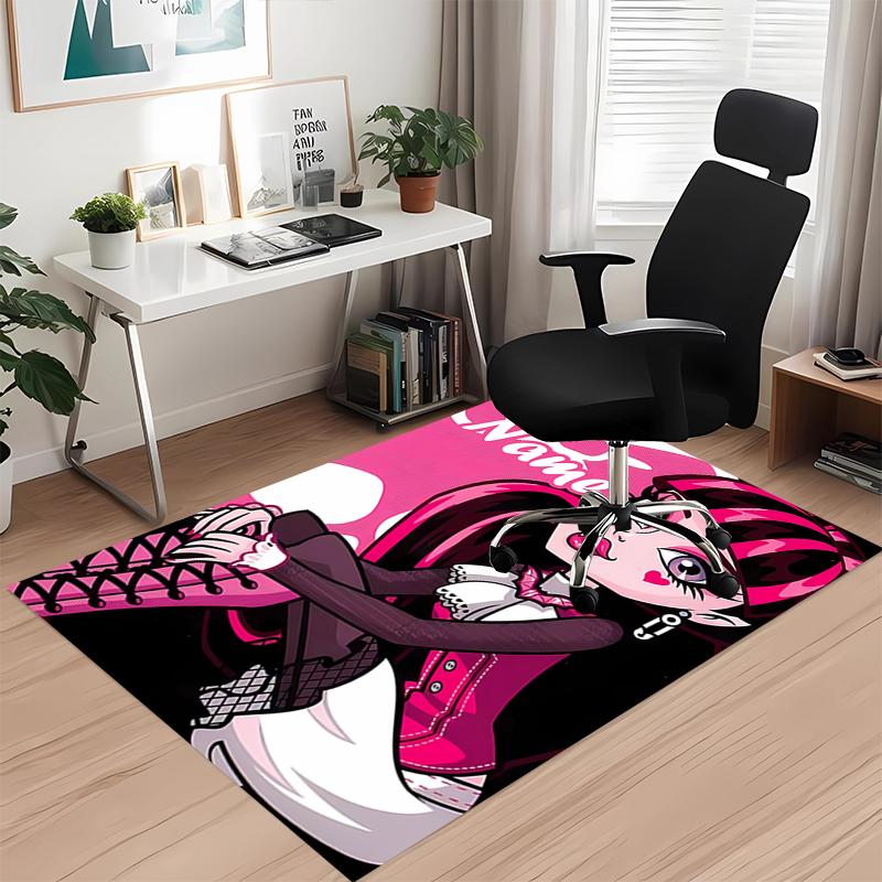 Custom Name Monster High Printed Carpet, for Office Chair Living Room Bedroom Kitchen Room Decor Gifts.