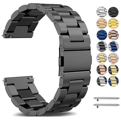 22mm 20mm Stainless Steel Watch Band Strap for Samsung Galaxy 3 Watch 42 46mm GEAR S3 Active2 Classic Quick Release Watchbands Straps
