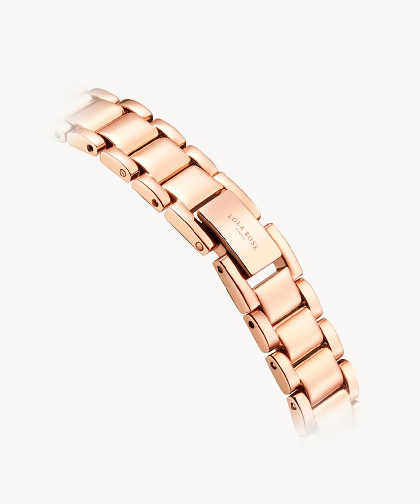 Lollalojeu Ms. Lola Rose Gold Malachite Textured Women'S Metal Wristwatch