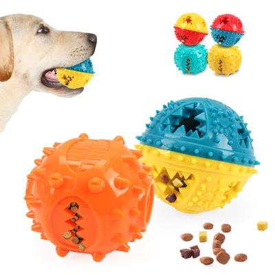 Dog Chew Toy Balls Dog Grinding Toys Leakage Food Balls Pet Teeth Cleaning Balls Cat Food Treat Feeder Rubber Balls Pet Supplies