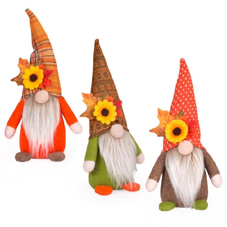 Fall Gnomes Decoration Swedish Gnomes Ornaments with Maple Leaf Thanksgiving