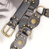 Vintage Belt Female American Heavy Industry Metal Hottie Rivet Corns Splicing Wide Waist Seal Punk Personalized Belt