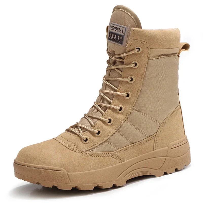 Men's Boots Combat Mens Ankle Boot Tactical Big Size 36-46 Boot Male Shoes Work Safety Shoes Men Motocycle Boots