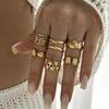 European and American Fashion Shell Starfish Open Rings For Women Gold Color Stainless Steel Adjustable Ring Party Jewelry Gift