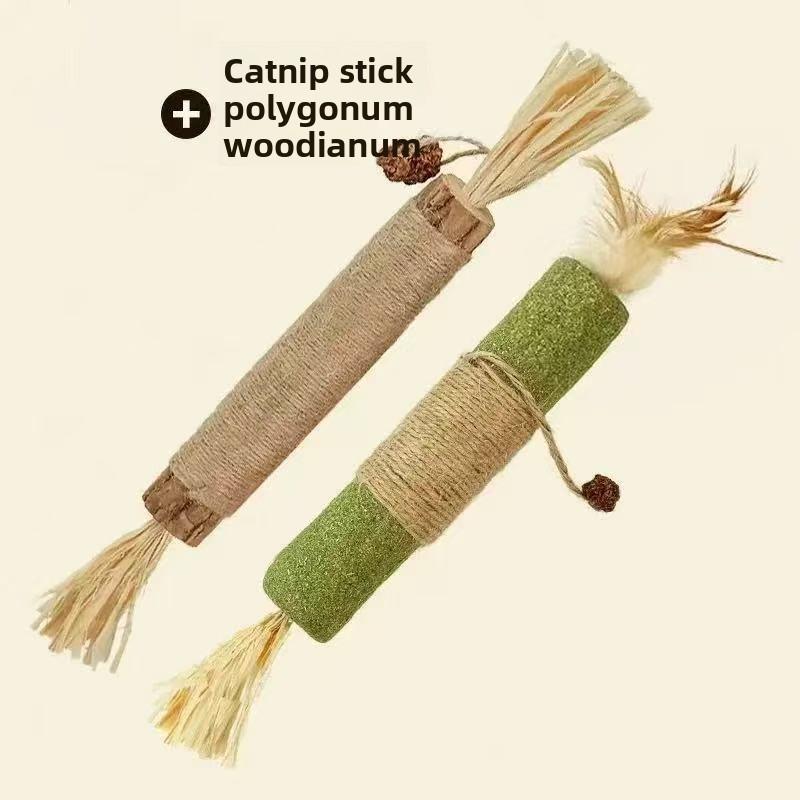 Supergroße Katzenspielzeuge mit Katzenminze zur Selbstunterhaltung und gegen Langeweile, langlebiges Holz, Tianhua Katzenminzebälle, Katzenangel, Katzenbeißstäbe