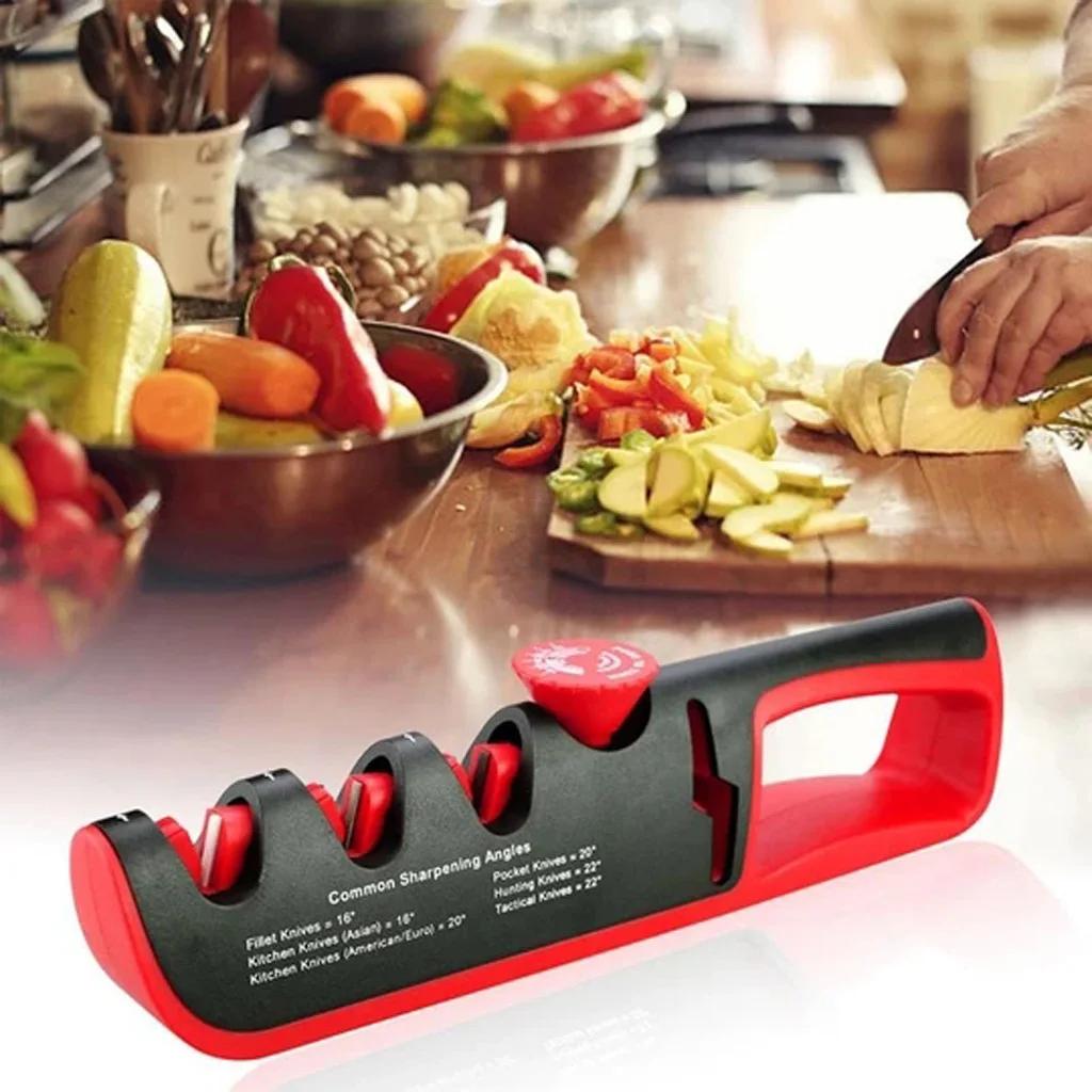 Knife Sharpener Professional 4 In 1 Kitchen Knives Grinder Scissors Sharpening Stone Whetstone Angle Adjustable Sharpener