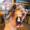 Anime Q Version Demon Slayer PVC Keychain Cute Nezuko Agatsuma Zenitsu Character Bag Pendant Car Anime Accessories Keychain