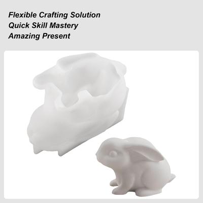 3D Osterhasenform Niedliche Kaninchen Kerzenform Silikon Epoxidharz Seife Wachs Handwerk Gips Zement Formen Heimdeko