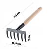 KADAX Metal Garden Rake 6-Tine Handle