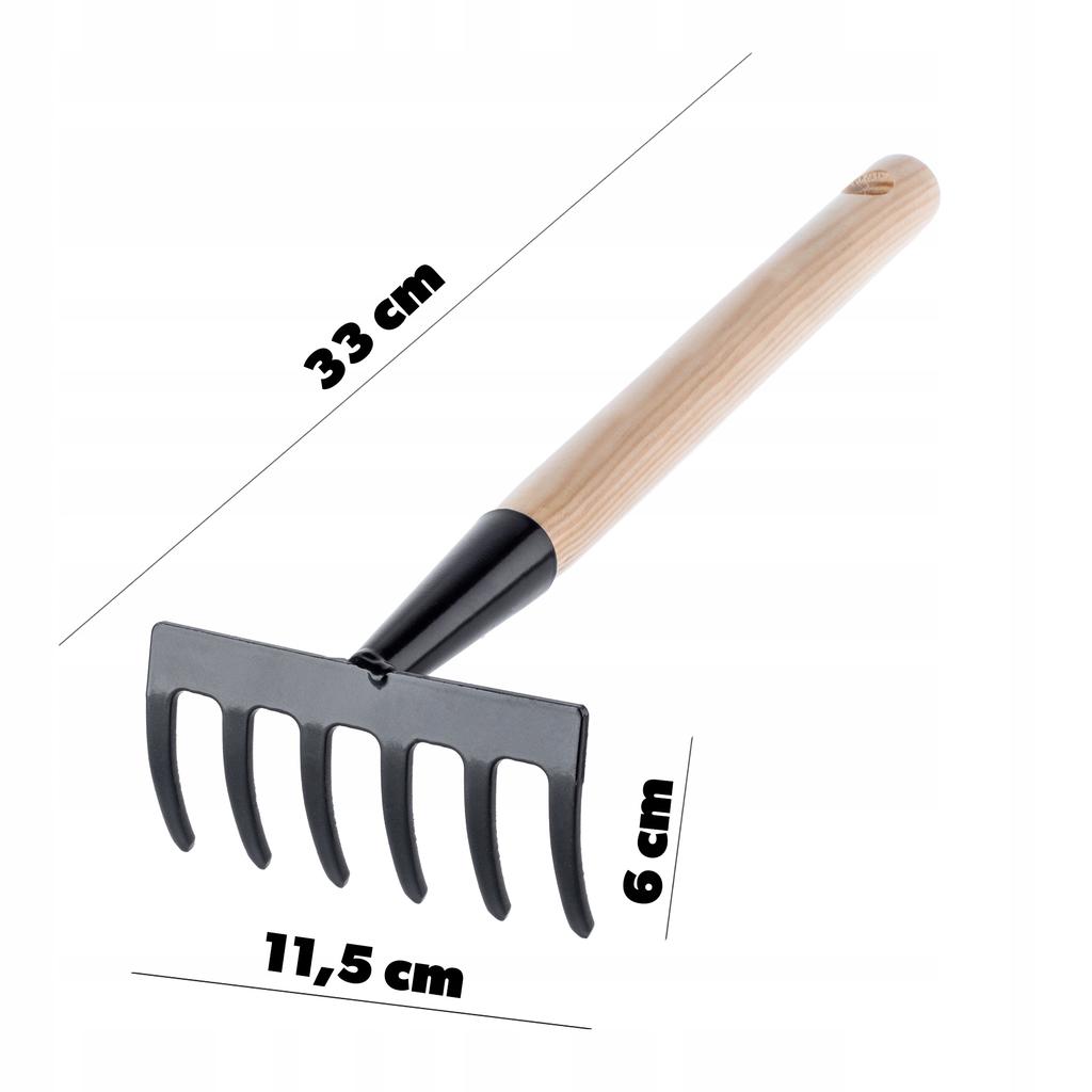 KADAX Metal Garden Rake 6-Tine Handle