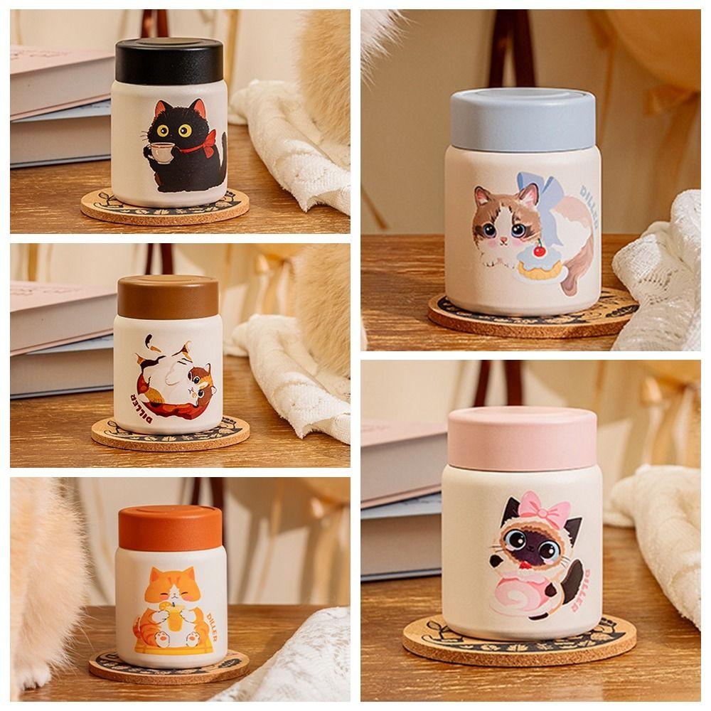 Cute 150ML Cat Vacuum Flask Leak Proof Keep Cold/Hot Thermal Cup 316 Stainless Steel Portable Insulated Cup Students