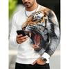Fashion Men's Crew Neck Long Sleeve 3D Casual Color Printing Casual Long Sleeve Crew Neck T-Shirt