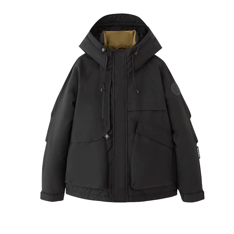 Women's Hooded White Duck Down Winter Puffer Jacket - Short, Warm, Comfortable, Thickened for Outdoor Use