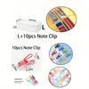 1pc Watercolor Pens, Drawing Pens, Art Supplies Organizer. 10pcs Colorful Memo Clips, Iron Book Clips, Exam Paper Clips