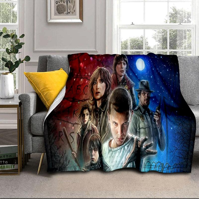 Stranger Sci-fi Adventure Blanket Flannel Blanket for Bed, Sofa, Camping, Hiking, Picnic Essentials, Gift for Family Fan Gifts