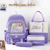 4pcs Set Large Capacity Backpack for Girl Boy Elementary School Fresh Bag Cute and Versatile Backpack for Junior High School Students