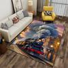 Black Steam Locomotive, Vintage Style, Full of Power Suitable for Use As an Anti-slip Game Mat for Living Room and Bedroom Sofas