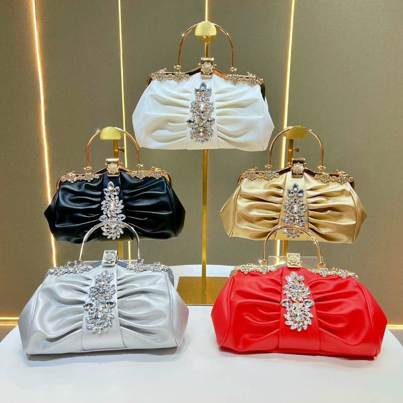 Luxury Womens Clutch Bag With Sparkling Rhinestone And Lock Closure For Evening Party