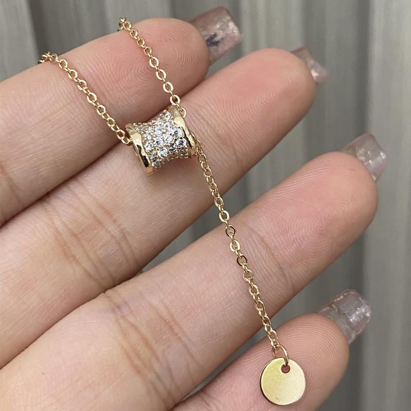 New tassel full diamond small waist necklace raw geometry niche design wind collarbone chain
