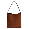 Suede bag women's 2025 new trendy autumn and winter messenger bucket bag shoulder bag large-capacity commuter tote bag