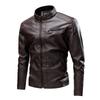 Color matching young men's leather jacket European and American leather top men's motorcycle leather jacket jacket