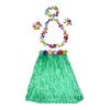 Hawaiian Luaus Hulas Grass Skirt with Large Flower Costume Set for Halloween Dances Party Decorations Hawaiian Costume