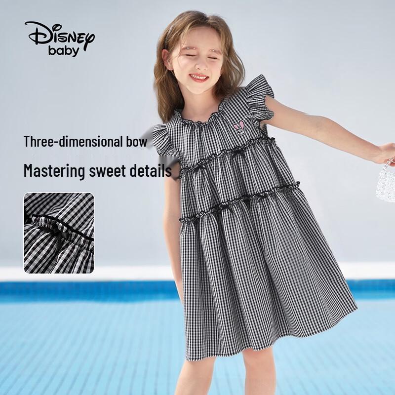 Disney Girls  Striped Flutter Sleeve Princess Dress 150