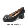 2026 Spring/Summer Women's Square Toe Soft Leather Chunky Heel Pumps - Professional Work Shoes with Soft Sole