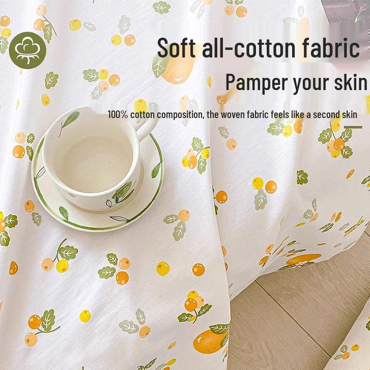 Pure Cotton Three-Piece Bed Sheet Set - Coarse Cloth, Fitted, Suitable for Dorms and Babies