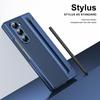 Leather Feel Slim Case for Samsung Galaxy Z Fold 7 6 5 4 3 with Stylus Pen Slot Holder Plastic Fold Shockproof Protection Cover