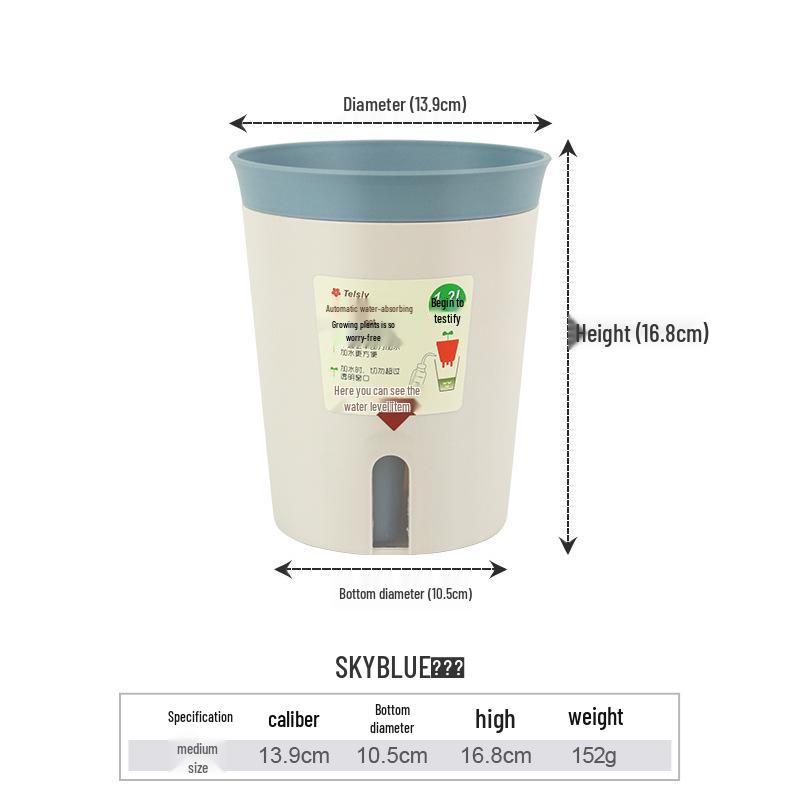 Self-Watering Resin Flower Pot for Hydroponic Plants - Ideal for Home and Balcony Gardening