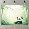 2D Plane 1 Piece of Bamboo Forest Background Banner of Giant Panda 1 Polyester Fiber Suitable for Parties and Celebrations